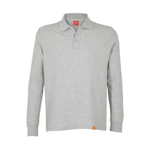 T-World - Polera Polo 60% Algodón Manga Larga Hombre Gris