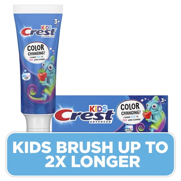 Pasta Dental Crest Advanced Kids Cambia Color Frutilla 119g