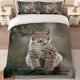 thumbnail image 1 of Lynx Theme Printed Bedding Set | Comfortable Polyester Duvet Cover and 2 Pillowcases Ideal for All Seasons, 1 of 5