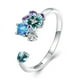 thumbnail image 1 of Anillo flor elegante ajustable plata 925, 1 of 2