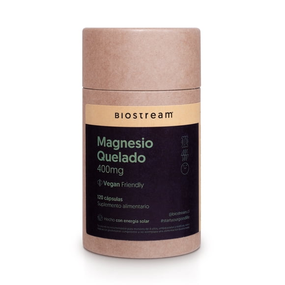 Magnesio Quelado 400mg - 120 Cápsulas | Biostream