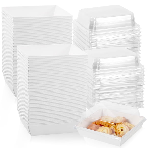Cajas para charcutería Vyndicca, paquete de 100, 14 x 12 x 6 cm, blancas