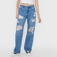 thumbnail image 2 of Jeans Mujer Straight Fit Full Roturas Azul Medio Corona, 2 of 5