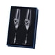 thumbnail image 2 of Boda Brindis Copas De Champán Flautas Cristal Diamante Corazones Plata, 2 of 5