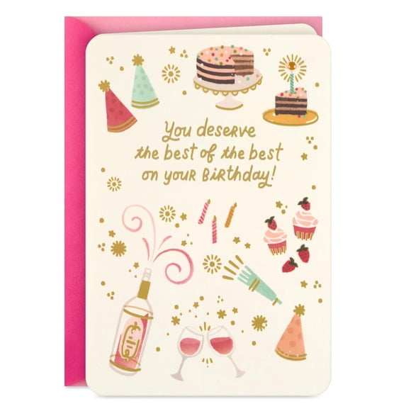 Tarjeta de Cumpleaños Hallmark Te Mereces Lo Mejor 13x18cm