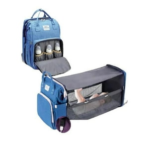 Mochila Pañalera Maternal 3 En 1 Con Mudador Azul By Lubabycas