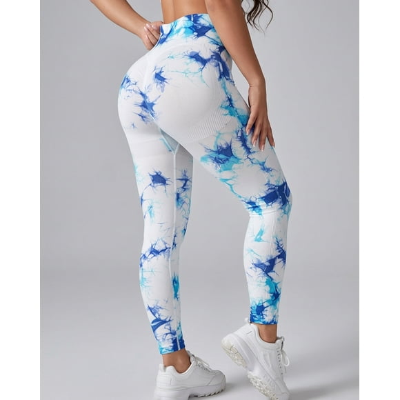 Leggings Deportivos Mujer Push Up Tie Dye Bicolor