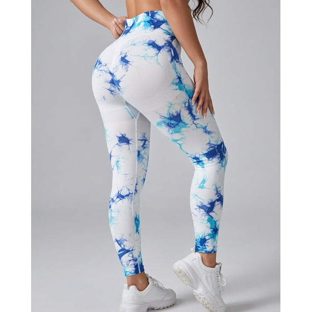 Leggings Deportivos Mujer Push Up Tie Dye Bicolor