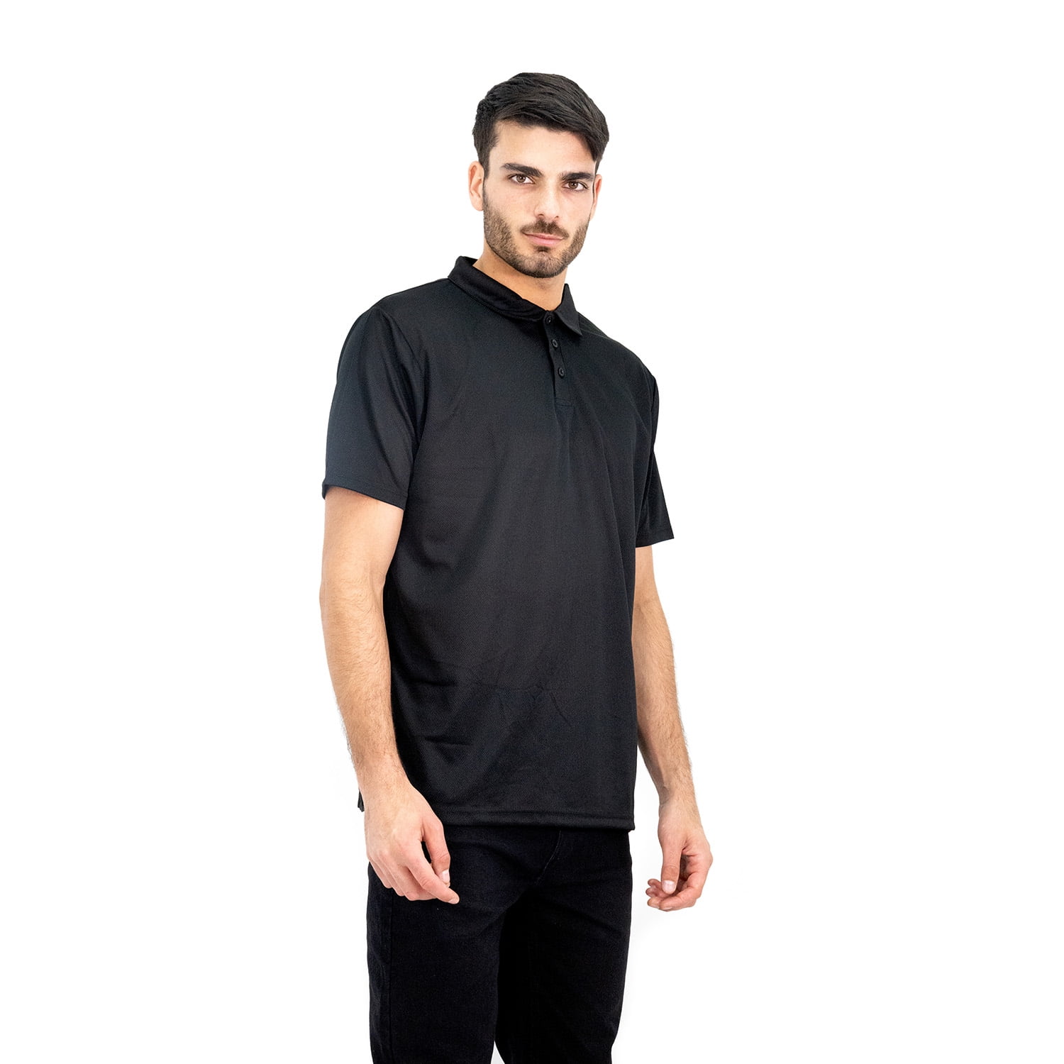 Polera Cooldry Quebec Manga Corta Negro