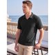thumbnail image 4 of INSPIRE CHIC Camiseta Polo de Punto Jacquard para Hombre Cuello en V Transpirable Verano Golf Talla M Negro, 4 of 5