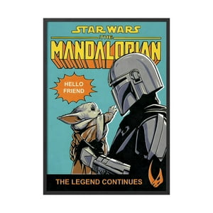 Creango - Cuadro Poster Enmarcado Star Wars The Mandalorian Decorativo