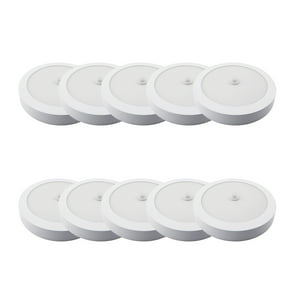Want - Pack 10 Panel Redondo Led Eco Sobrepuesto Blanco Con Sensor 18W Neutro