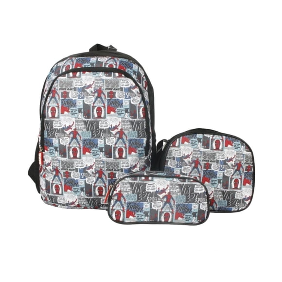 Tripack mochila lonchera estuche spiderman