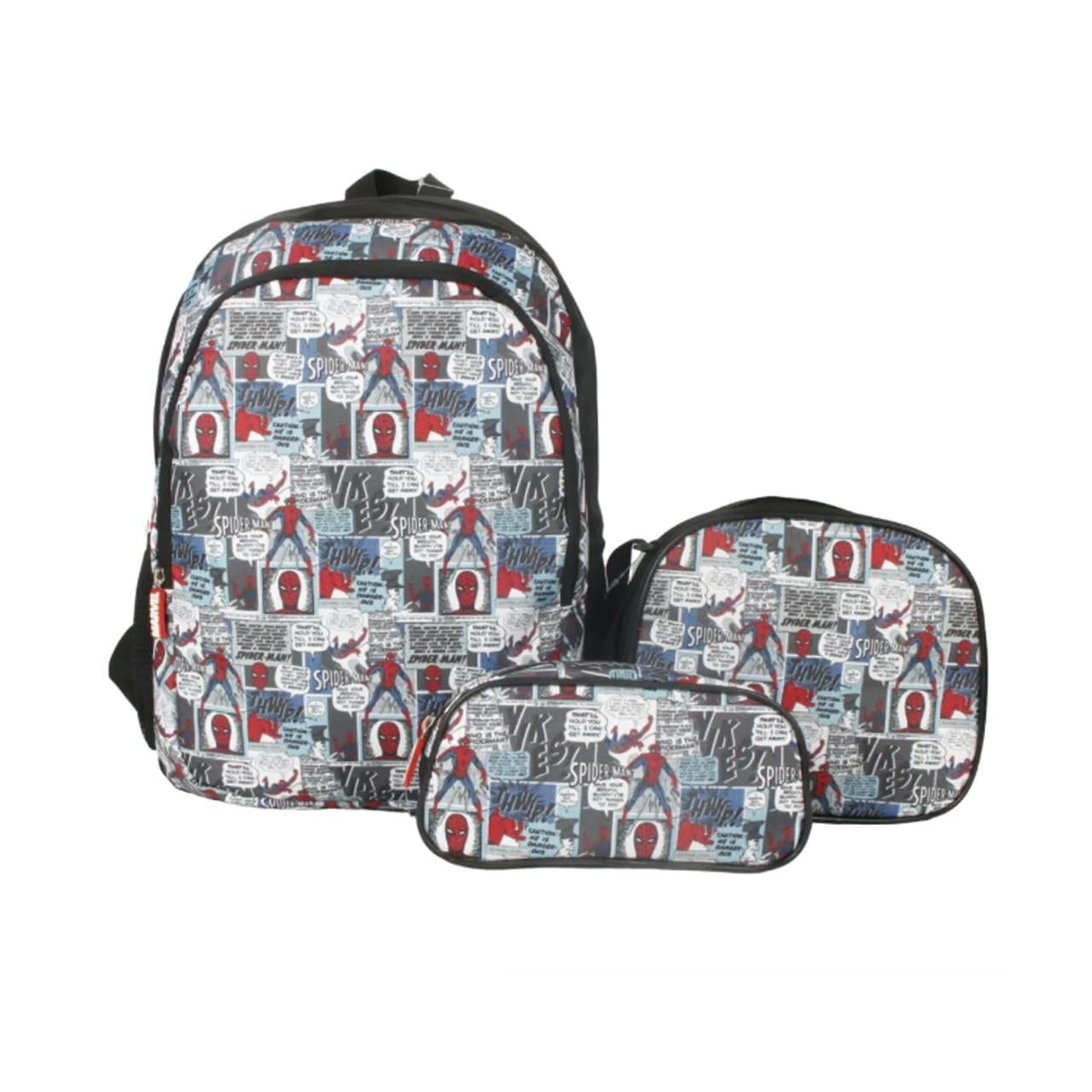Intek - Tripack Mochila Lonchera Estuche Spiderman