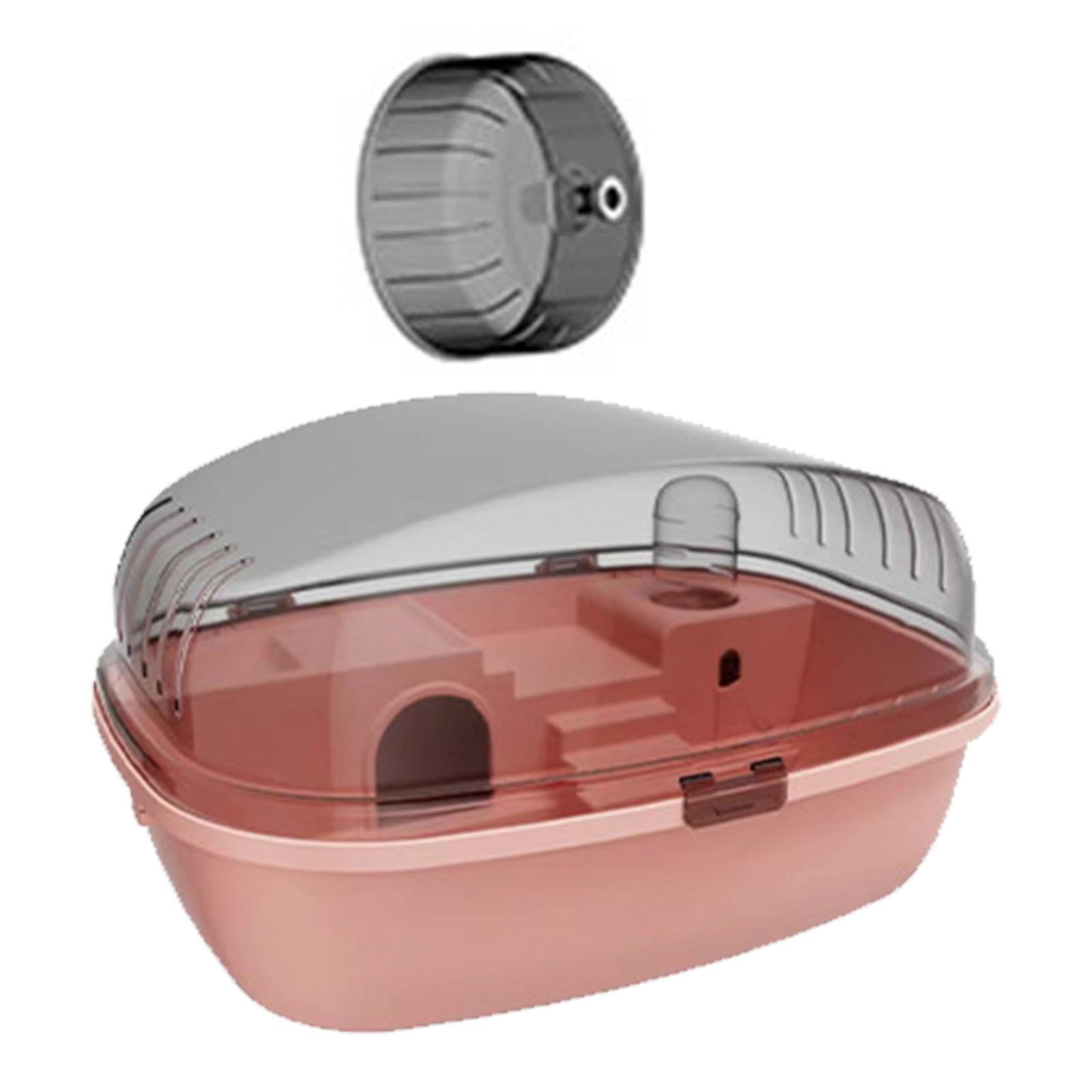Jaula Grande Para Hámster, Conejo, Ratas, Erizo Transparente, Hábitat Portátil Para Hámster, Color Rosa