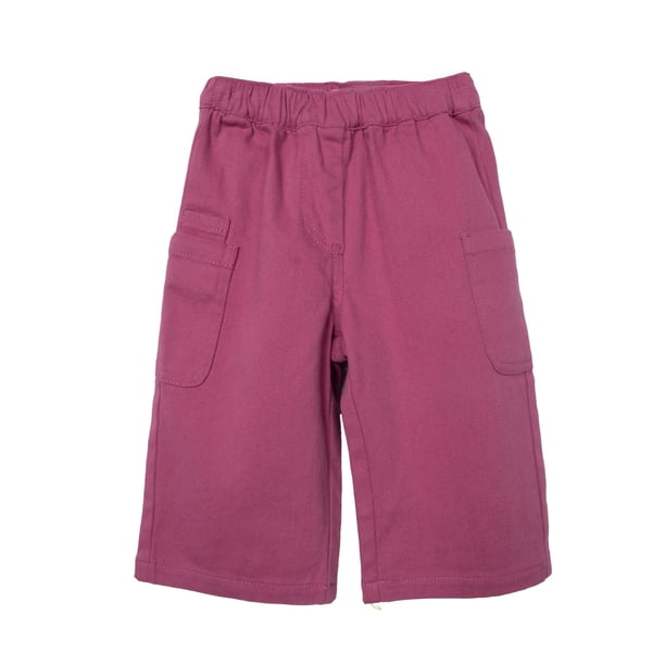 Pantalón Bebé Niña Gabardina Cintura Elasticada Ciruela