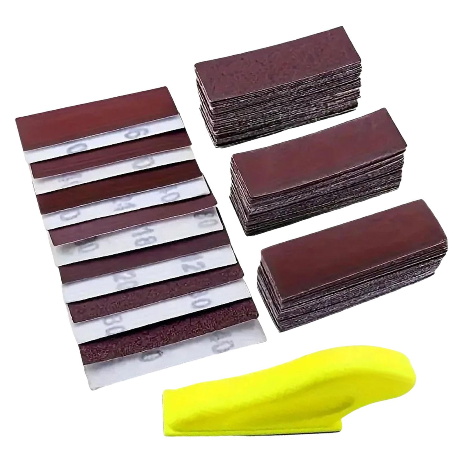 Magideal - Mini Lijadora Para Proyectos Pequeños, Herramientas De Lijado Con Mango De Microdetalles, 70 Hojas De Papel De Lija Para Manualidades, Pulido Y Lijado Rojo