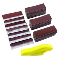 Magideal - Mini Lijadora Para Proyectos Pequeños, Herramientas De Lijado Con Mango De Microdetalles, 70 Hojas De Papel De Lija Para Manualidades, Pulido Y Lijado Rojo