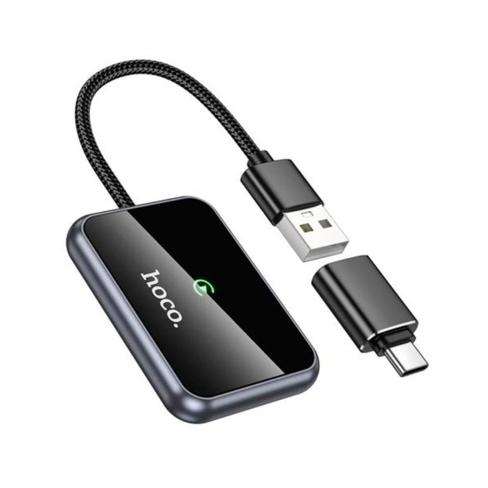 Hoco - Adaptador Inalambrico Para Carplay Usb + Adaptador Usb C