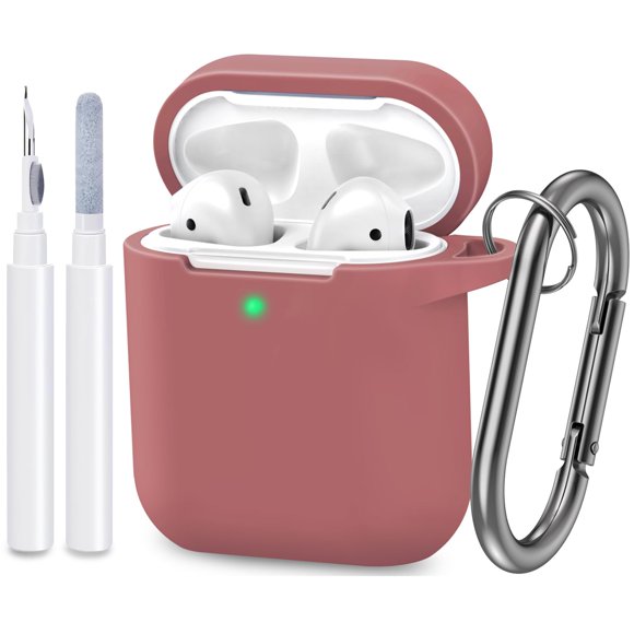 Funda de silicona ATUAT para AirPods con llavero – Marrón