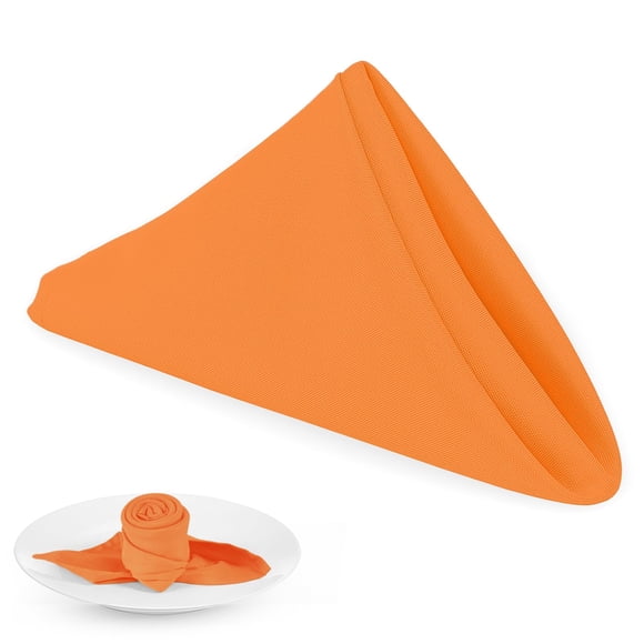 Servilletas de Tela PLOYMONO 43 cm Naranja, Pack de 8, Poliéster