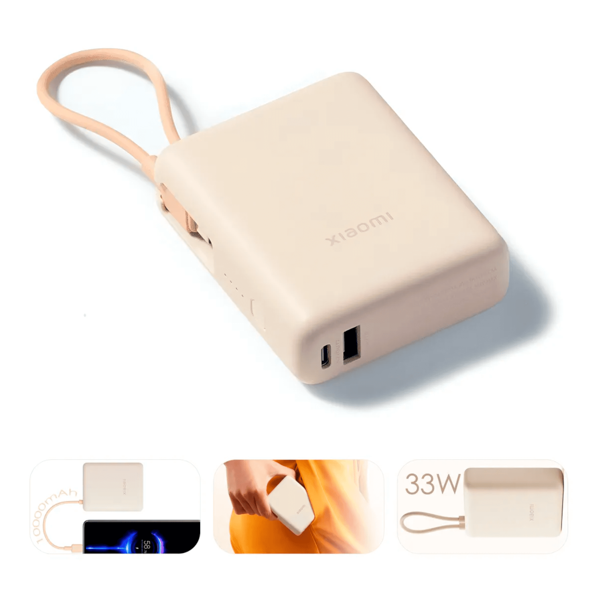 Xiaomi Powerbank 10000mah 33w Supercarga Con Cable Integrado