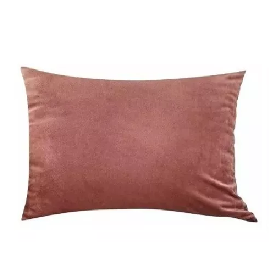 Genérico - Pack De 2 Fundas Terciopelo Liso 30X50 Cm Palo Rosa
