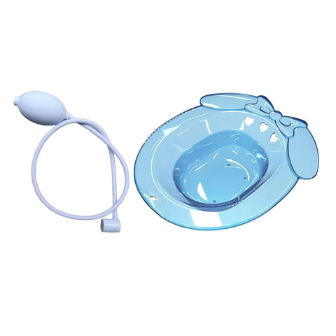 Magideal - Bandeja Para Baño De Asiento Para Mujer, Duradera Sobre El Inodoro, Amplia Zona De Asiento, Cuenco De Baño Para La Cadera, Baño Para Dormitorio, Baño, Azul Con Flusher