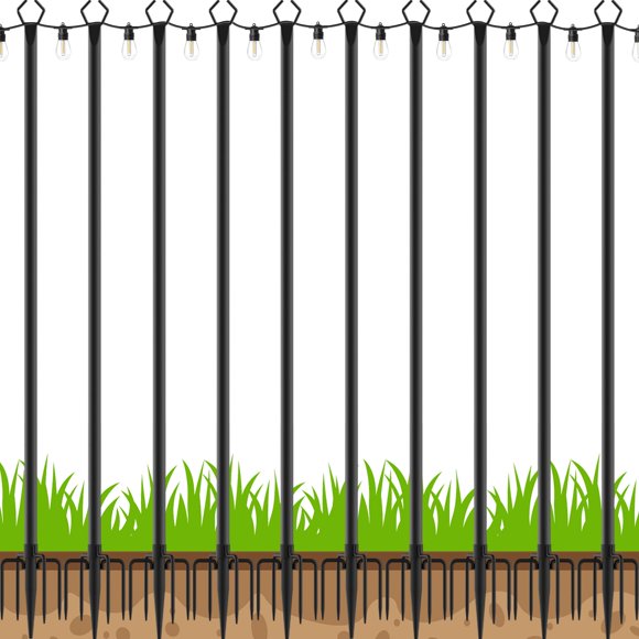 Postes para Luces de Cadena AHRLHR 3 m – Pack de 10 Ajustables