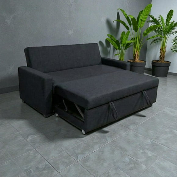 Sofa Cama Milano Tres Posiciones Lino Negro