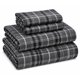 thumbnail image 2 of Juego de cama de tamaño completo Bliss Casa de franela, 4 piezas, gris, 2 of 8