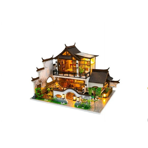 Casa Miniatura DIY “Jardín Chino” – Residencia Tradicional con Luces LED - PC2314