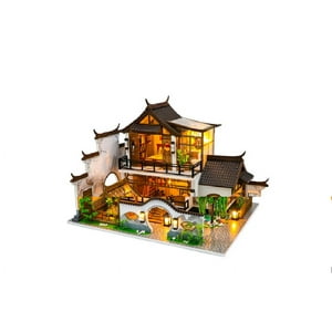 China - Casa Miniatura Diy “Jardín Chino” – Residencia Tradicional Con Luces Led - Pc2314