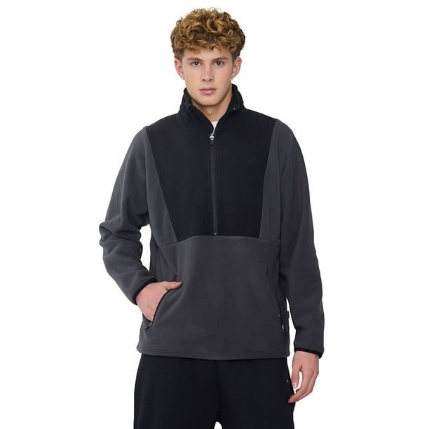 Polerón Hombre Deportivo Detalles Negro/Gris Corona