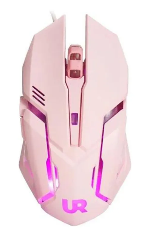 Genérico - Mouse Gamer Pro Urbano Usb Luces Rgb Rosado