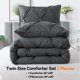 thumbnail image 2 of Juego de edredón Andency Grey Pinch Pleat Twin con 1 funda de almohada, 2 of 7