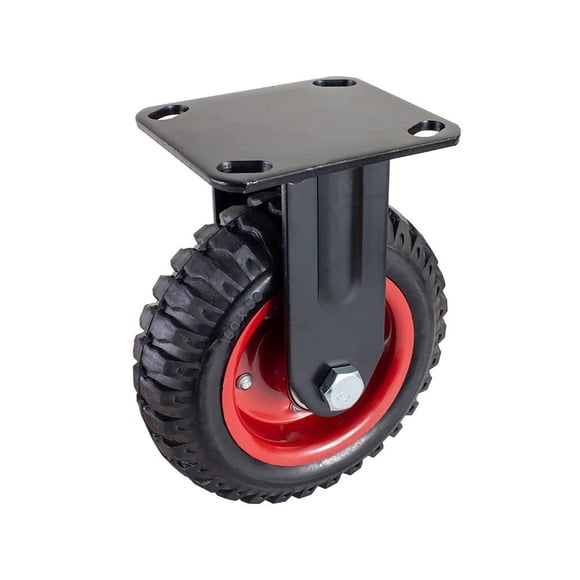 Ruedas Caster Wheels POWERTEC de 6 pulgadas, placa fija de alta resistencia, paquete de 1 unidad