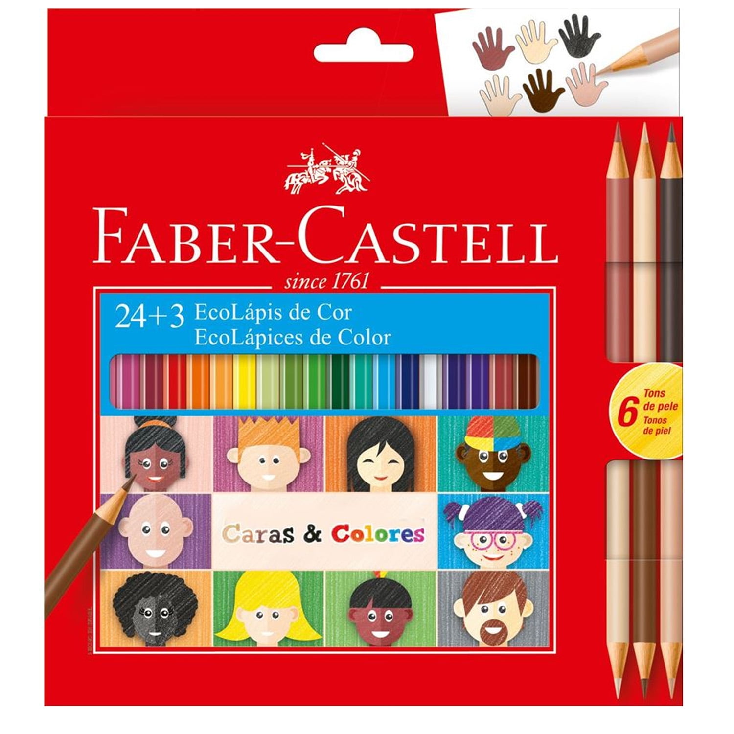Lapices Faber-castell Ecolápices 24+3bicolor Caras Y Colores