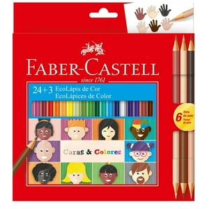 Lapices Faber-Castell Ecolápices 24+3Bicolor Caras Y Colores