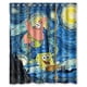 thumbnail image 1 of Cortina de ducha de Bob Esponja de Noche Estrellada, juego de cortinas de baño con ganchos, tamaño 66 x 72 pulgadas, 1 of 3