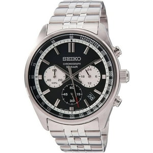 Seiko - Reloj Ssb429P1 Cronógrafo Con Esfera Negra Y Brazalete De Acero Para Hombre