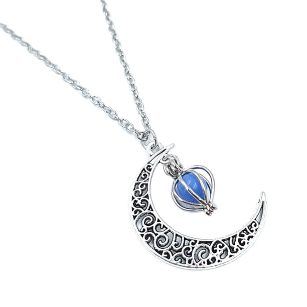 Glowing Luminous Moon Pumpkin Pendant Necklace - Perfect for Halloween and Nighttime Jewelry