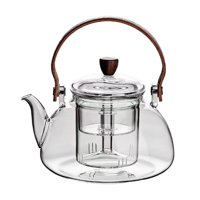 Magideal - Tetera De Vidrio Para Hacer Té De Hojas Sueltas, 1L, Té De Flores Florecientes, Senderismo Transparente Con Infusor Extraíble, Tetera De Hojas Sueltas