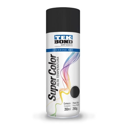 Tekbond - Pintura Acrilica Aerosol 350Ml Alta Temperatura Negro Mate
