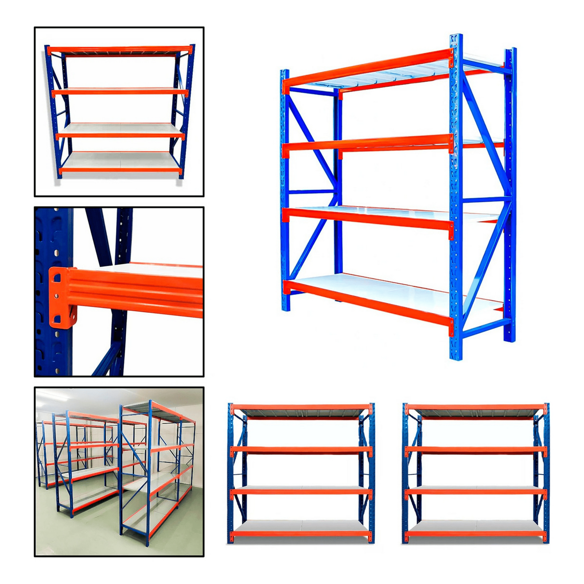 Genérico - Pack 2 Estante Metálico Rack 200x200x60cm Sin Pernos 800kg