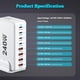 thumbnail image 5 of Cargador USB C, 240 W, GaN, 8 puertos, cargador rápido para Samsung/iPhone, 5 of 7
