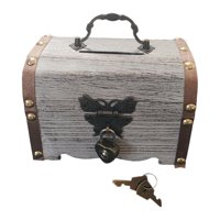 Magideal - Caja De Madera Alcancía, Caja De Almacenamiento Del Tesoro, Caja De Almacenamiento Para Ahorrar Dinero, Caja De Almacenamiento De Joyas, Cofre Del