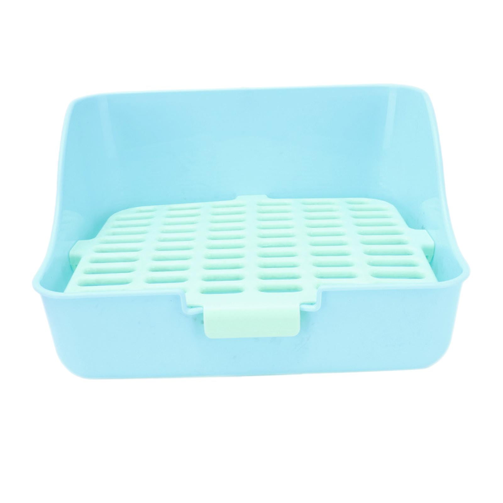 Caja De Arena Para Conejos, Inodoro, Ropa De Cama Para Interiores, Jaula, Orinal, Azul, 11 X 11 X 8 Pulgadas