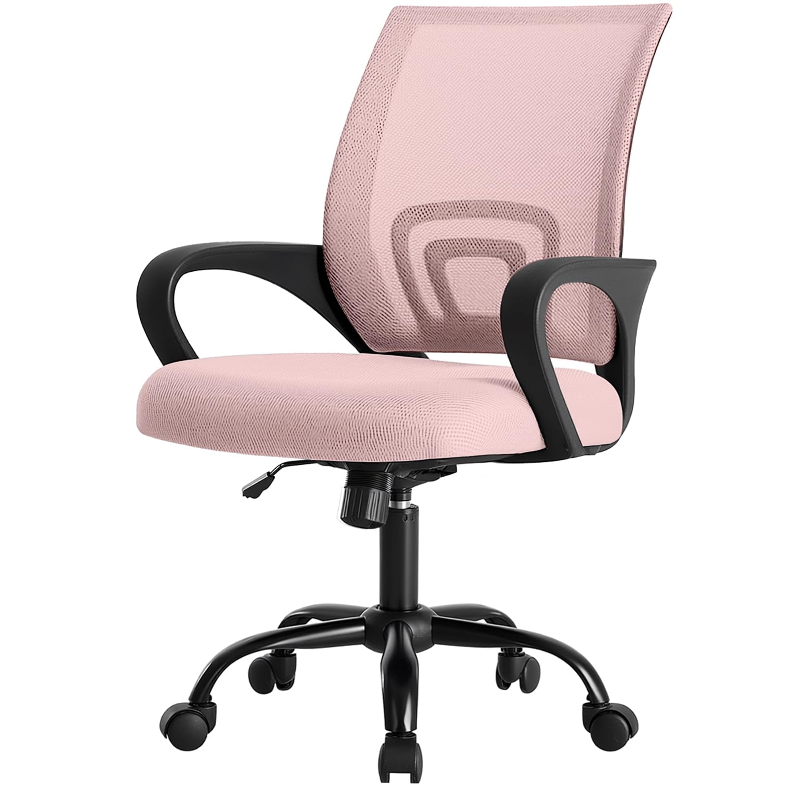 Silla De Oficina Dumos De Respaldo Medio, Malla Con Soporte Lumbar, Rosa