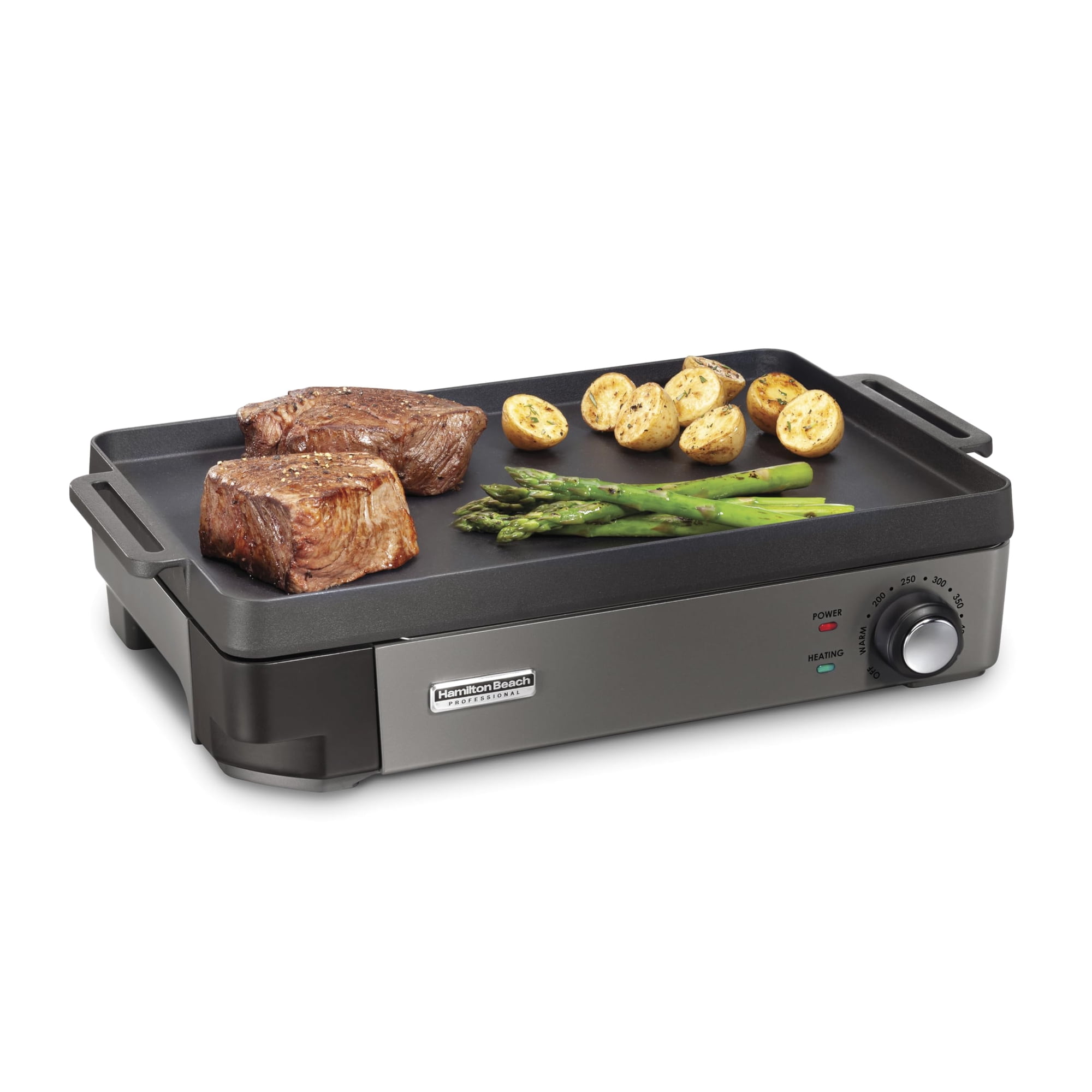 Hamilton Beach Professional - Parrilla Eléctrica Y Plancha Hamilton Beach Pro 25 X 41 Cm De Hierro Fundido